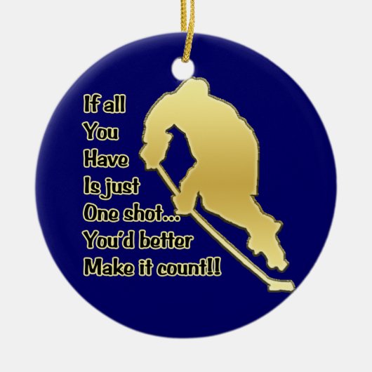 Een schotel! Hockey Tree Ornament (Voorkant)