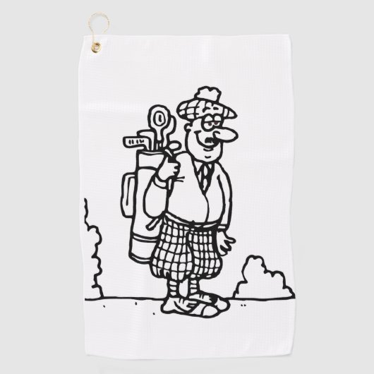 Een Schotse golfer Golfhanddoek (Voorkant)
