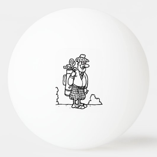 Een Schotse golfer Pingpongbal (Voorkant)