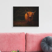 Een Schotse hoogland-Koe Canvas Afdruk (Insitu (Woonkamer))