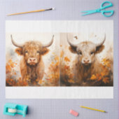 Een Schotse Hooglanders Koe Ontwerp Collectie 2 Tissuepapier (Craft)
