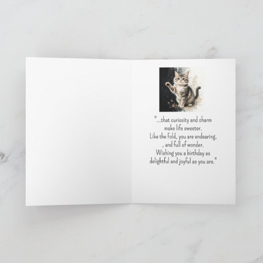 Een Schotse Vouw Kat Persoonlijkheid Verjaardag Di Kaart (Binnen)