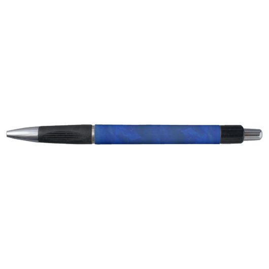 Een schrijfpen met een blauw draaiontwerp pen (Voorkant)