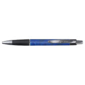 Een schrijfpen met een blauw draaiontwerp pen (Achterkant)