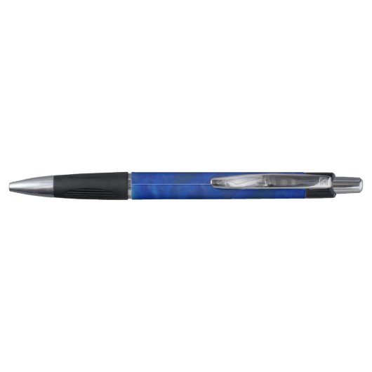 Een schrijfpen met een blauw draaiontwerp pen (Achterkant)