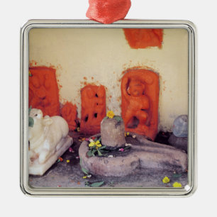 Een schrijn van een kapel op de Ganges Metalen Ornament