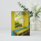 Een schrikcontrast van geel en blauw briefkaart (Staand voorkant)