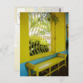 Een schrikcontrast van geel en blauw briefkaart (Voorkant / Achterkant)