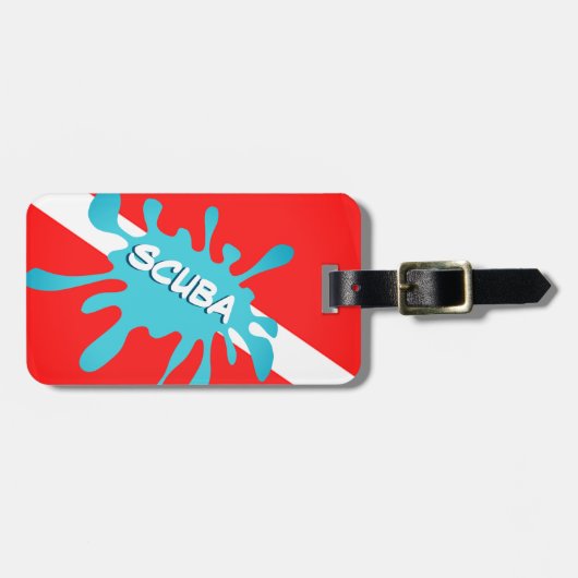 EEN SCHUBA SPLASH.  DIVERS BAGAGELABEL (Voorkant horizontaal)