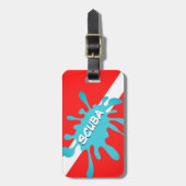 EEN SCHUBA SPLASH.  DIVERS BAGAGELABEL (Voorkant verticaal)