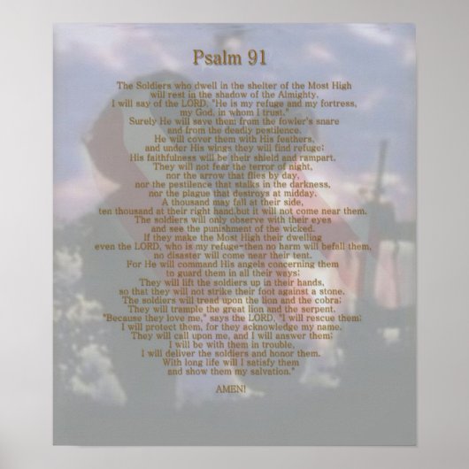 Een schuilplaats van de soldaat Psalm 91 Poster (Voorkant)