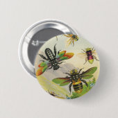 Een schuine kant van de mooie bijenButton Ronde Button 5,7 Cm (Voorkant /achterkant)