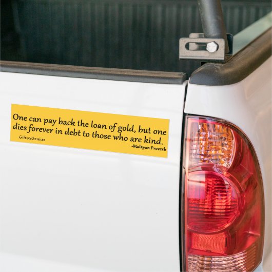 Een schuldgevoel van Kindness Bumpersticker (Op Truck)