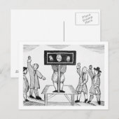 Een schuldig Man in Pillory van het Dorp, Briefkaart (Voorkant / Achterkant)