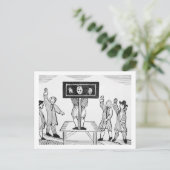Een schuldig Man in Pillory van het Dorp, Briefkaart (Staand voorkant)