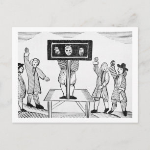 Een schuldig Man in Pillory van het Dorp, Briefkaart