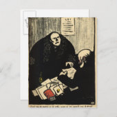 Een schuldige verdachte probeert een vraag te stel briefkaart (Voorkant / Achterkant)