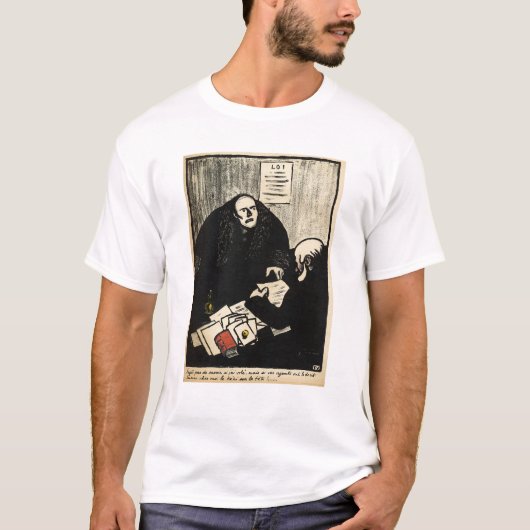 Een schuldige verdachte probeert een vraag te stel t-shirt (Voorkant)