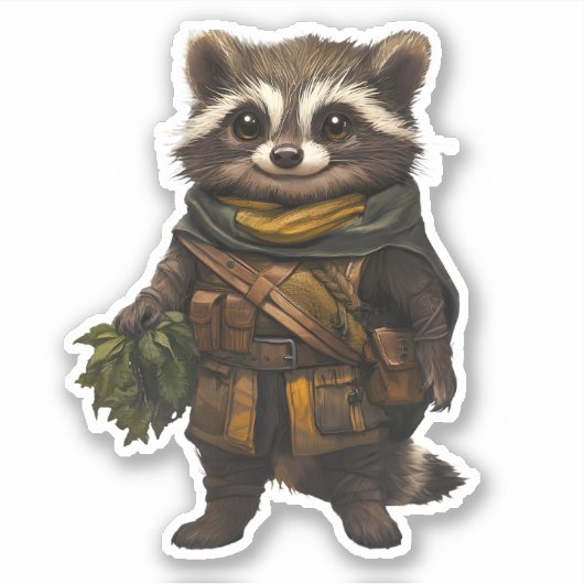 Een schurkachtige wasbeer sticker (Voorkant)