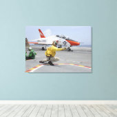 Een schutter aan boord van de vliegtuig vervoerder canvas afdruk (Insitu (Houten vloer))