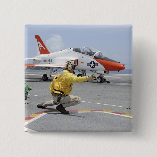 Een schutter aan boord van de vliegtuig vervoerder vierkante button 5,1 cm (Voorkant)