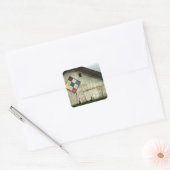 Een schuur die ooit was vierkante sticker (Envelop)
