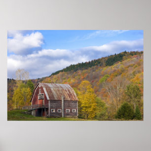 Een schuur in de Green Mountains van Vermont. Hanc Poster