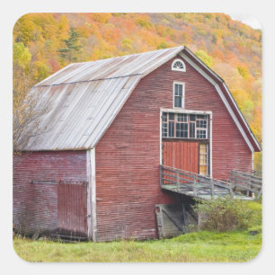 Een schuur in de Green Mountains van Vermont. Hanc Vierkante Sticker