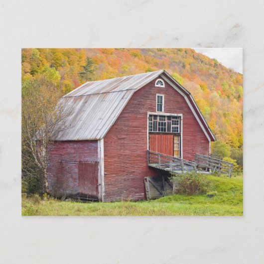 Een schuur in de groene bergen van Vermont. Hancoc Briefkaart (Voorkant)