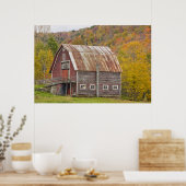 Een schuur in de groene bergen van Vermont. Hancoc Poster (Keuken)