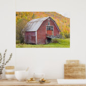 Een schuur in de groene bergen van Vermont. Hancoc Poster (Keuken)