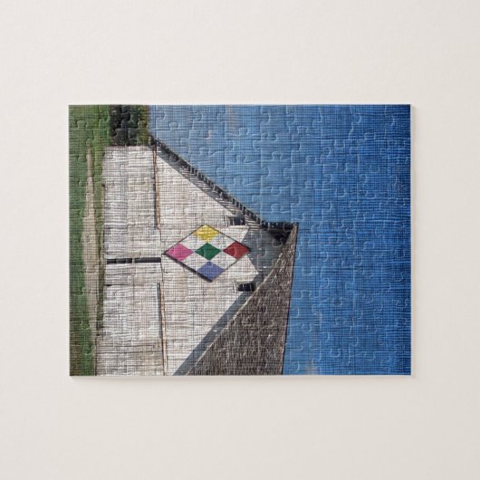 Een schuur met een watje legpuzzel (Horizontaal)