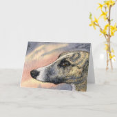 Een schuwe, Knappe KAART van de Hond (Gele Bloem)