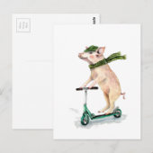 Een scooter maken briefkaart (Voorkant / Achterkant)