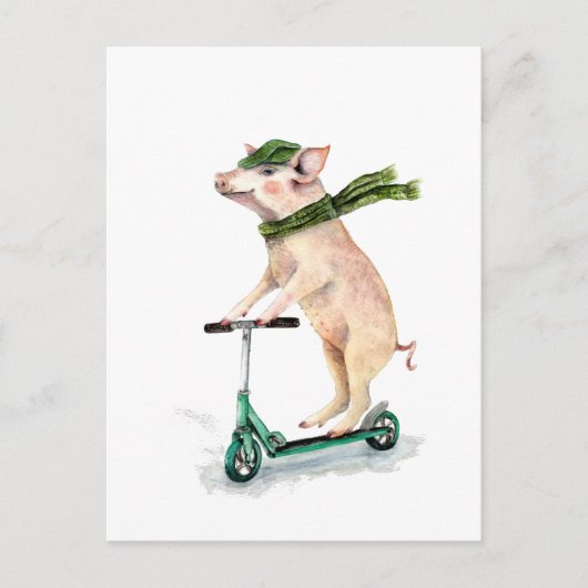 Een scooter maken briefkaart (Voorkant)