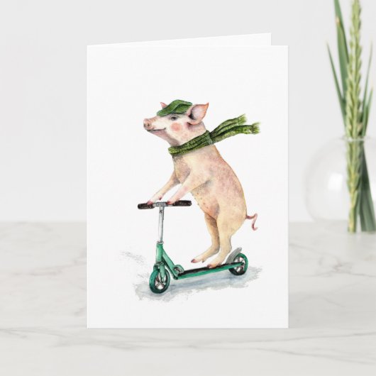 Een scooter maken feestdagen kaart (Voorkant)