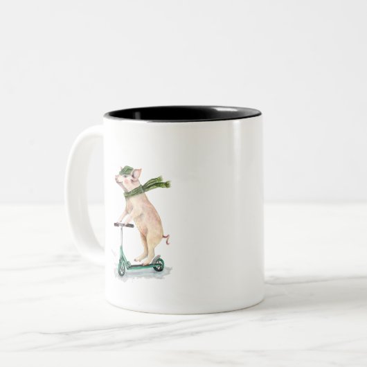 Een scooter maken tweekleurige koffiemok (Voorkant links)