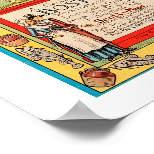 Een Scott-Map van Boston, Massachusetts Poster (Hoek)