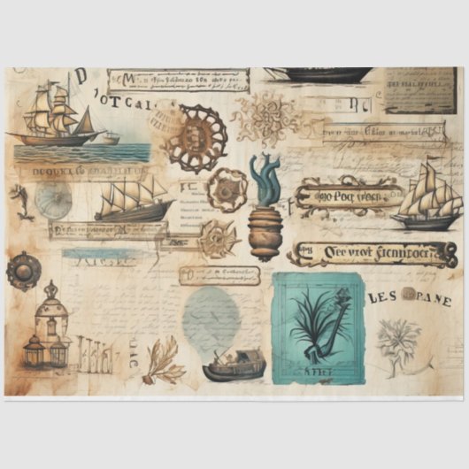 Een Scrappy nautische serie ontwerp 16 Tissuepapier (Voorkant)