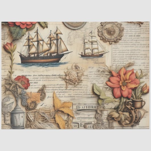 Een Scrappy nautische serie ontwerp 22 Tissuepapier (Voorkant)