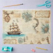 Een Scrappy nautische serie ontwerp 3 Tissuepapier (Craft)