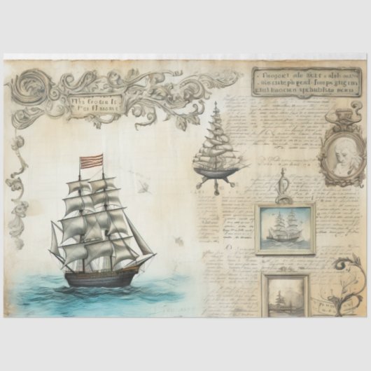 Een Scrappy nautische serie ontwerp 7 Tissuepapier (Voorkant)