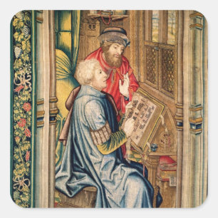 Een scriptie waarin een account wordt geschreven vierkante sticker