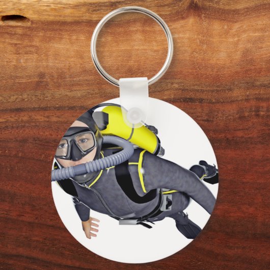 Een SCUBA-duiker Sleutelhanger (Voorkant)