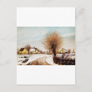 Een Sealand-dorp. Winter van Laurits Ring Briefkaart