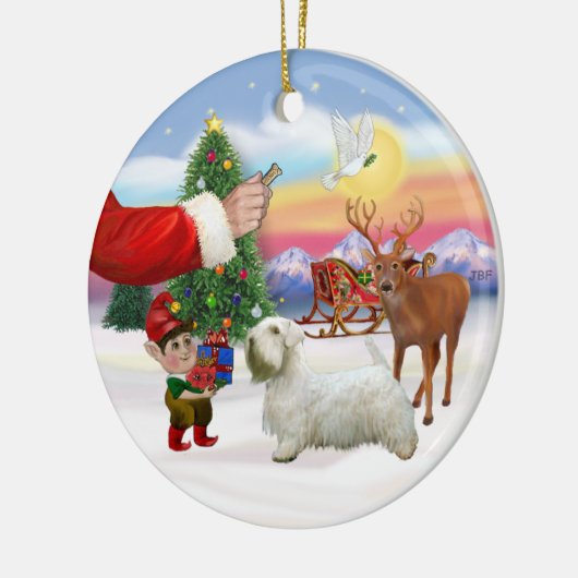 Een Sealyham Terrier Keramisch Ornament (Links)
