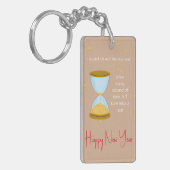 Eén seconde resterend voor Nieuwjaar Hourglass Sleutelhanger (Voorkant Links)