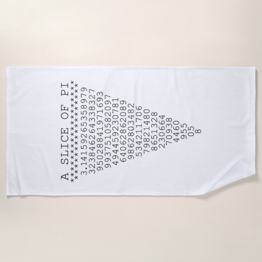 Een segment van pi-afbeelding op een strandlaken (Voorkant)