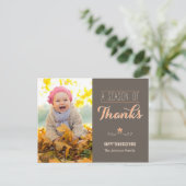 Een Seizoen Bedankt Thanksgiving Fotokaart Feestdagenkaart (Staand voorkant)
