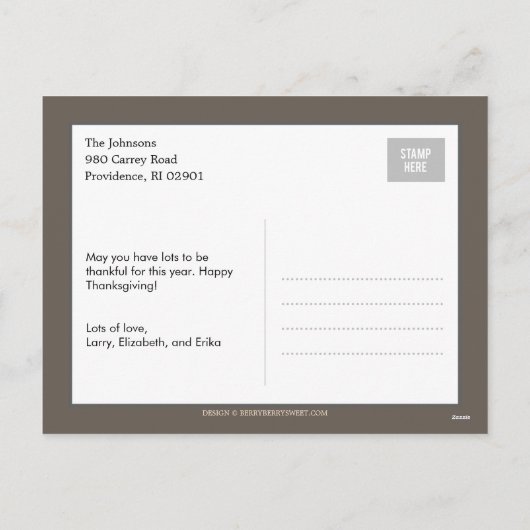 Een Seizoen Bedankt Thanksgiving Fotokaart Feestdagenkaart (Achterkant)